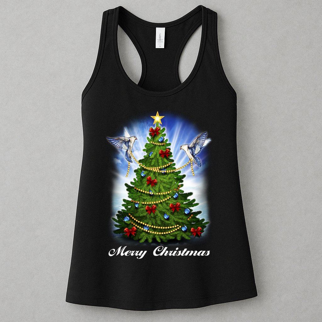 Ornament Merry Christmas Tree Womens Tank Top