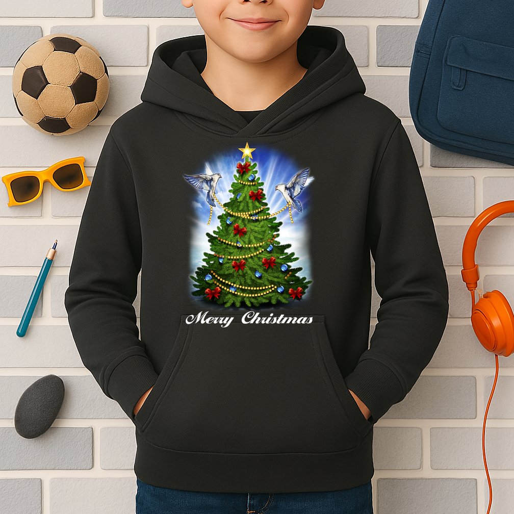 Ornament Merry Christmas Tree Kids Hoodie