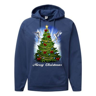 Ornament Merry Christmas Tree Performance Fleece Hoodie