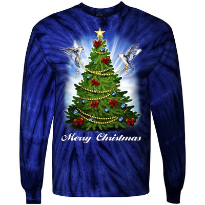 Ornament Merry Christmas Tree Tie-Dye Long Sleeve Shirt