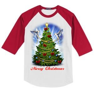 Ornament Merry Christmas Tree Kids Colorblock Raglan Jersey