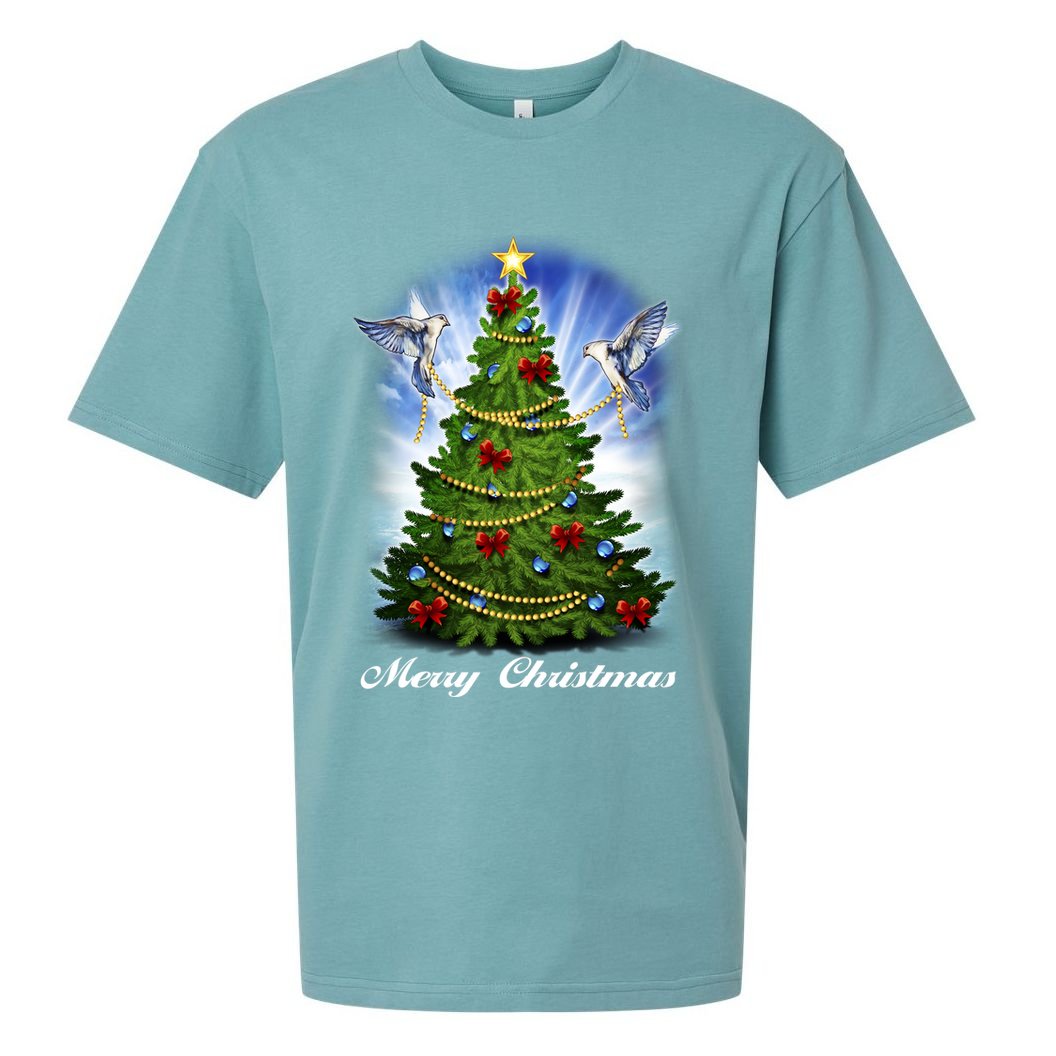 Ornament Merry Christmas Tree Sueded Cloud Jersey T-Shirt