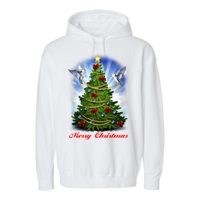 Ornament Merry Christmas Tree Garment-Dyed Fleece Hoodie