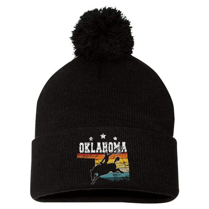 Oklahoma Rodeo Pom Pom 12in Knit Beanie