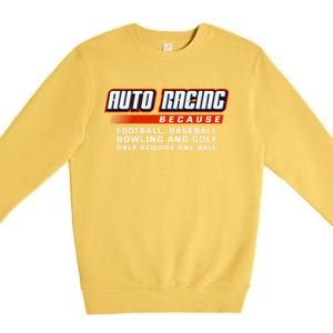 Only Require One Ball Car Racing Sports Auto Racing Gift Premium Crewneck Sweatshirt