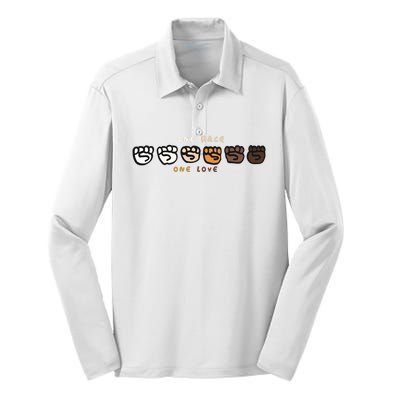 One Race One Love Silk Touch Performance Long Sleeve Polo