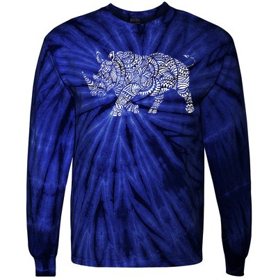 Ornamental Rhino Tie-Dye Long Sleeve Shirt