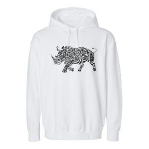 Ornamental Rhino Garment-Dyed Fleece Hoodie