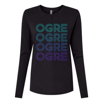 Ogre Retro Womens Cotton Relaxed Long Sleeve T-Shirt