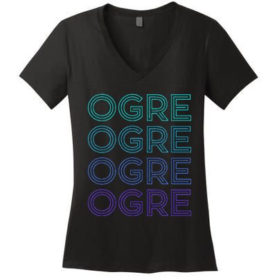 Ogre Retro Women's V-Neck T-Shirt