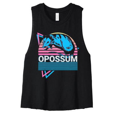 Opossum Retro Women's Racerback Cropped Tank