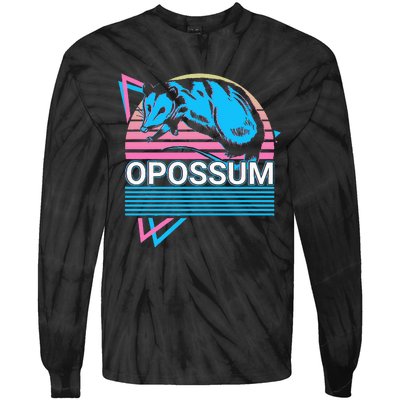 Opossum Retro Tie-Dye Long Sleeve Shirt