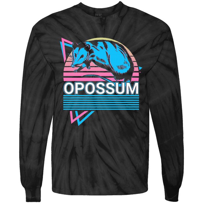 Opossum Retro Tie-Dye Long Sleeve Shirt