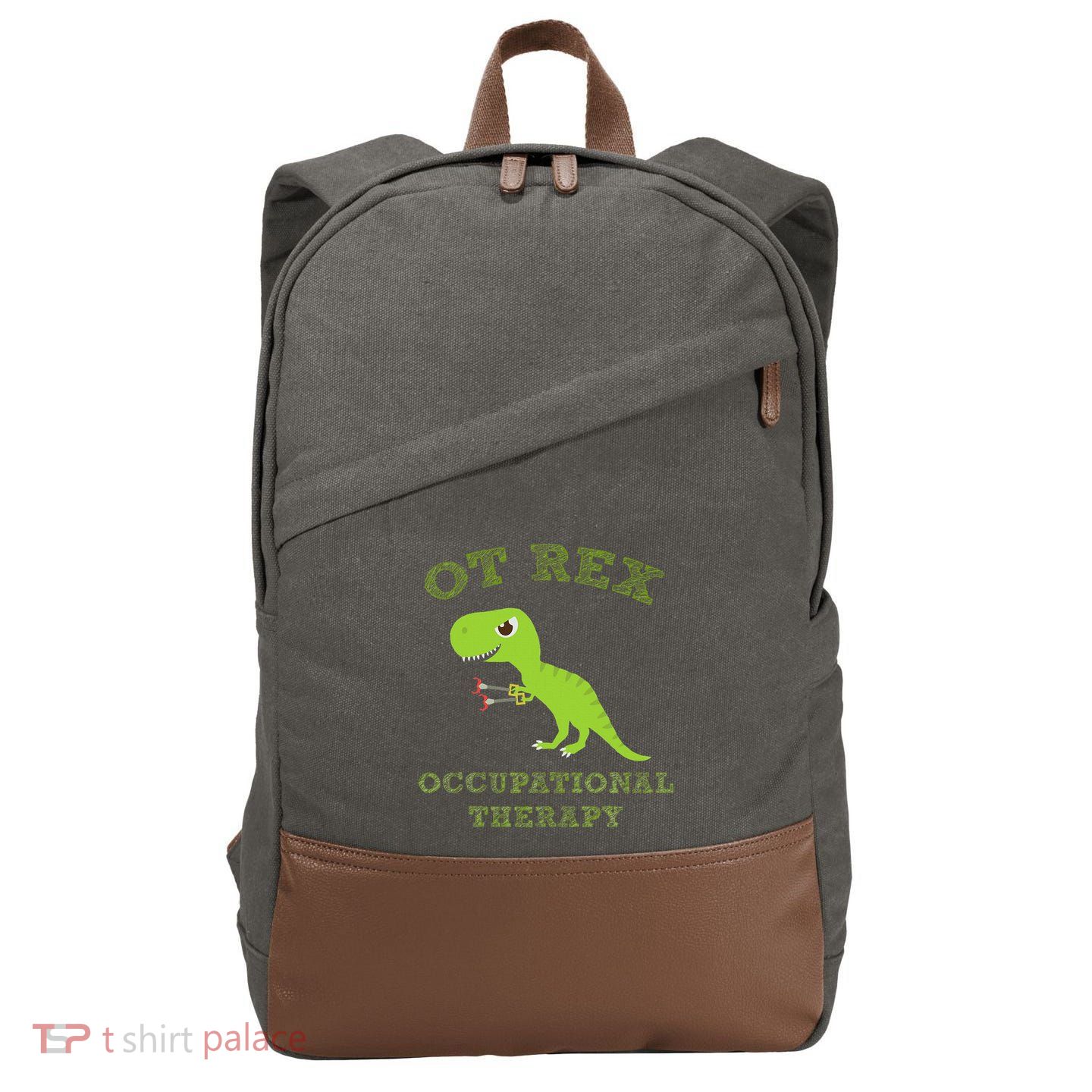 Ot Rex Occupational Therapy Trex Dinosaur Cotton Canvas Backpack