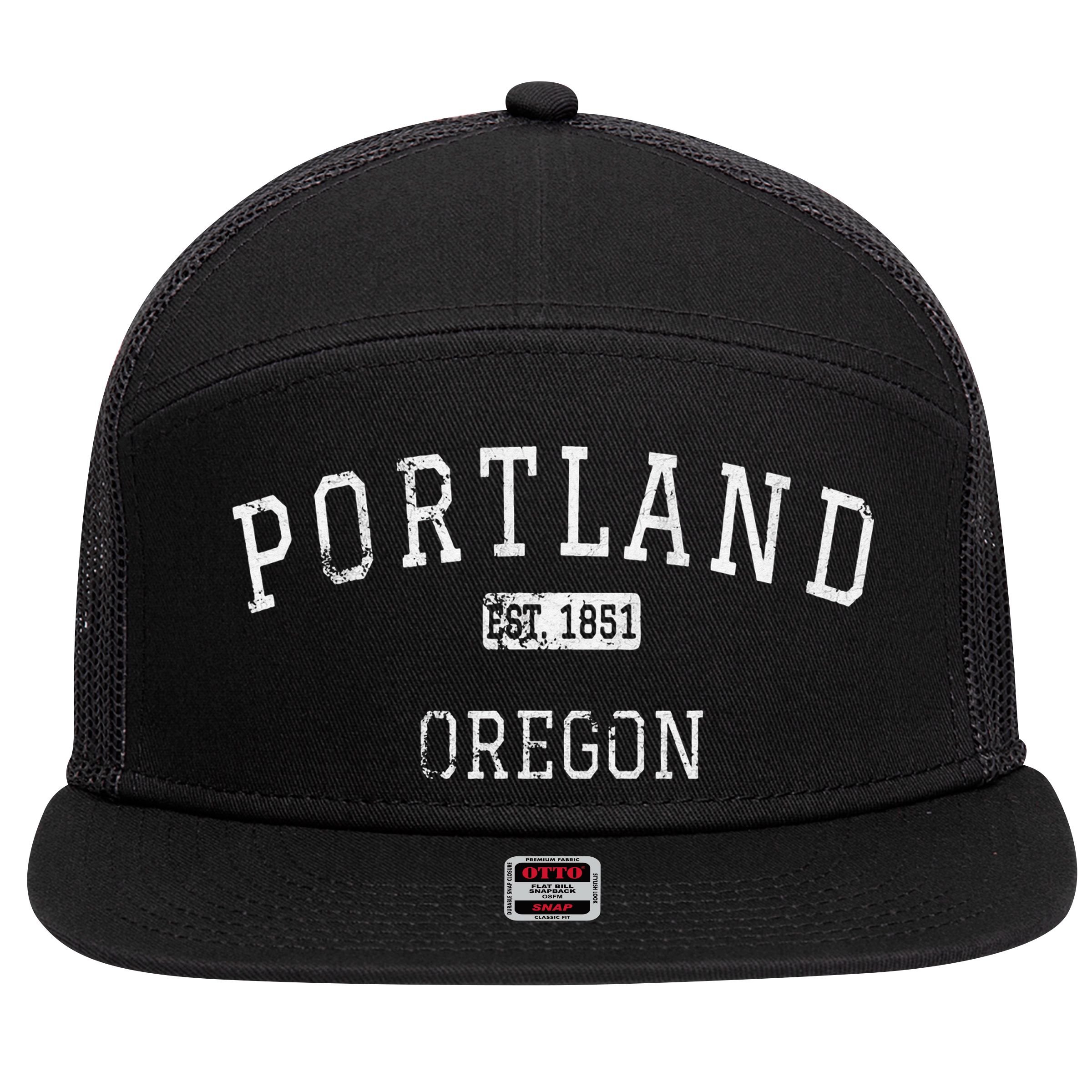 Oregon Retro Portland Home State Mountains 7 Panel Mesh Trucker Snapback Hat