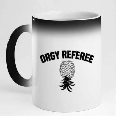 Orgy Referee Pineapple Upside Down 11oz Black Color Changing Mug