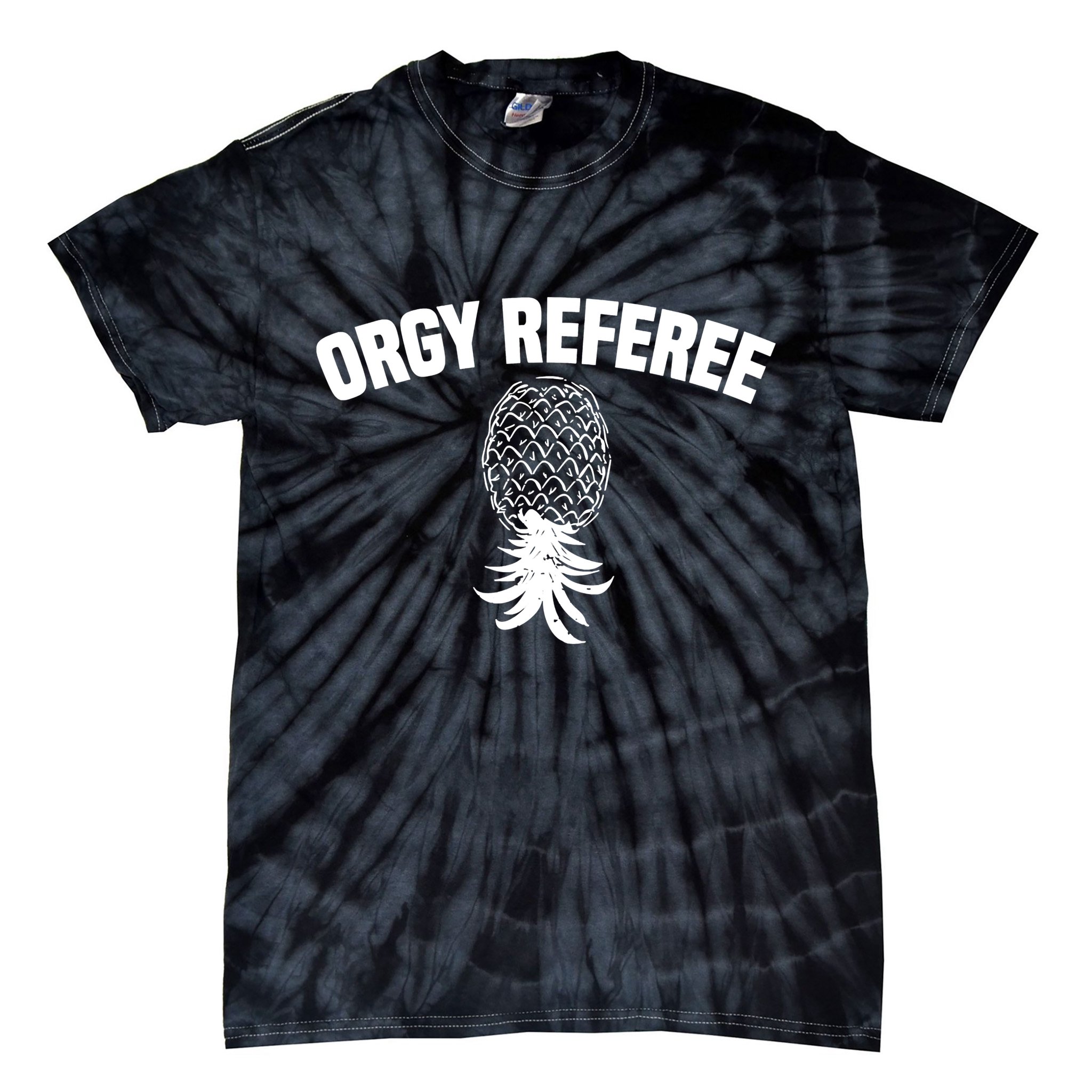 Orgy Referee Pineapple Upside Down Tie-Dye T-Shirt