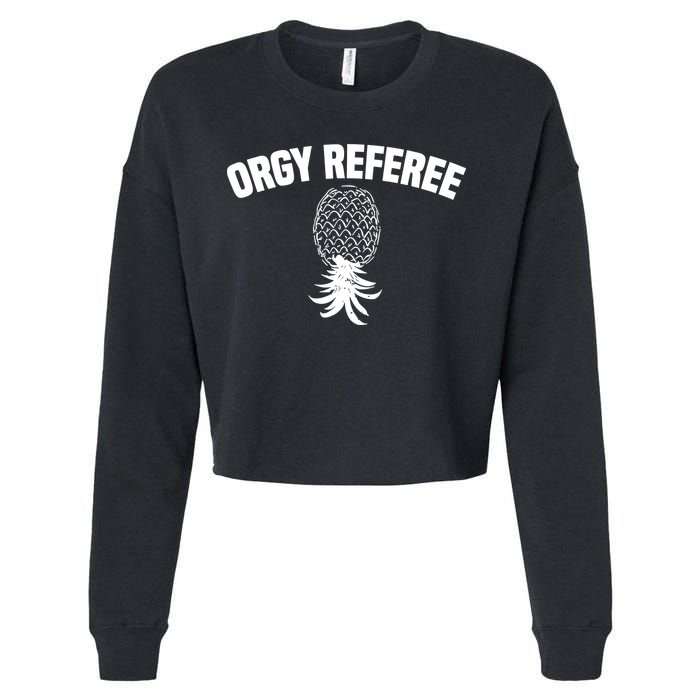 Orgy Referee Pineapple Upside Down Cropped Pullover Crew