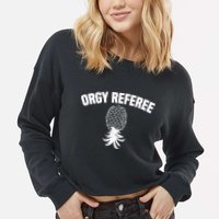 Orgy Referee Pineapple Upside Down Cropped Pullover Crew