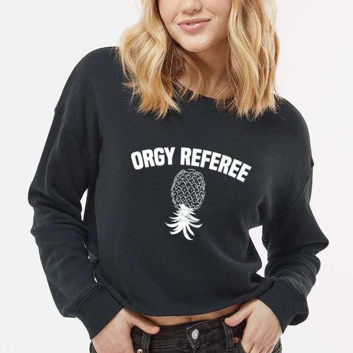 Orgy Referee Pineapple Upside Down Cropped Pullover Crew