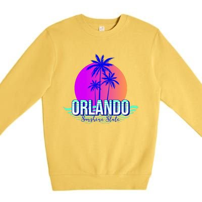 Orlando Retro Palm Trees Sunshine State Premium Crewneck Sweatshirt