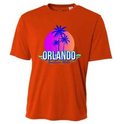 Orlando Retro Palm Trees Sunshine State Cooling Performance Crew T-Shirt