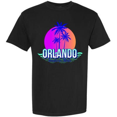 Orlando Retro Palm Trees Sunshine State Garment-Dyed Heavyweight T-Shirt