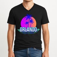 Orlando Retro Palm Trees Sunshine State V-Neck T-Shirt