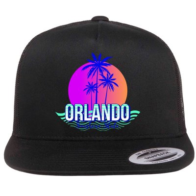 Orlando Retro Palm Trees Sunshine State Flatbill Hat