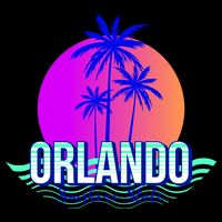 Orlando Retro Palm Trees Sunshine State Flatbill Hat