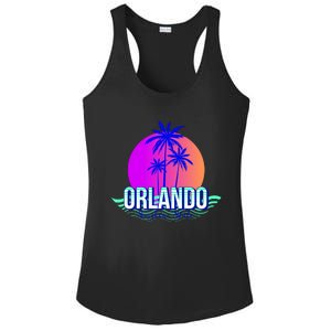 Orlando Retro Palm Trees Sunshine State Ladies PosiCharge Competitor Racerback Tank