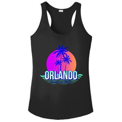 Orlando Retro Palm Trees Sunshine State Ladies PosiCharge Competitor Racerback Tank