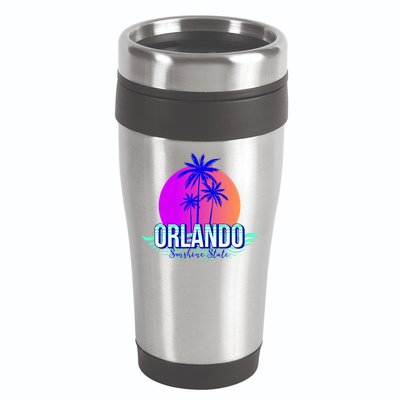 Orlando Retro Palm Trees Sunshine State 16oz Travel Tumbler