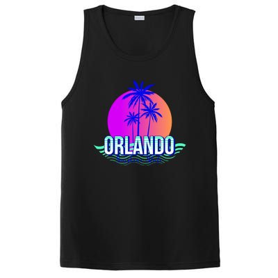 Orlando Retro Palm Trees Sunshine State PosiCharge Competitor Tank