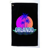 Orlando Retro Palm Trees Sunshine State Golf Towel