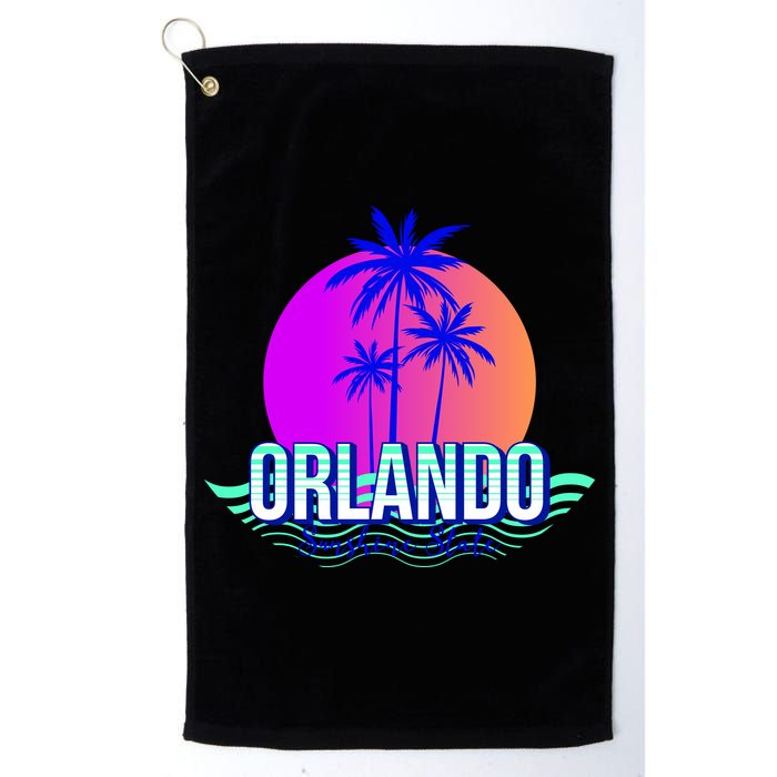 Orlando Retro Palm Trees Sunshine State Golf Towel