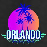 Orlando Retro Palm Trees Sunshine State Golf Towel