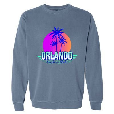 Orlando Retro Palm Trees Sunshine State Garment-Dyed Sweatshirt