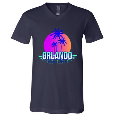 Orlando Retro Palm Trees Sunshine State V-Neck T-Shirt