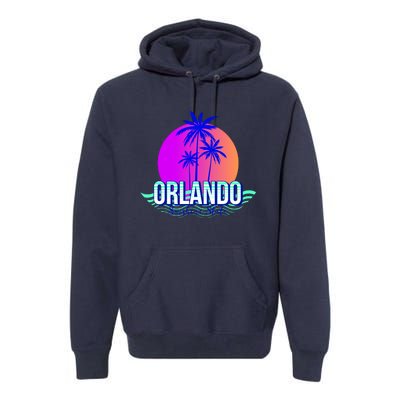 Orlando Retro Palm Trees Sunshine State Premium Hoodie