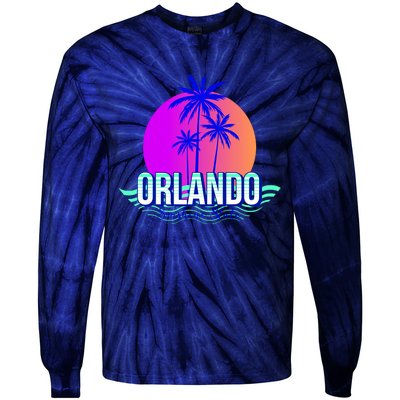 Orlando Retro Palm Trees Sunshine State Tie-Dye Long Sleeve Shirt