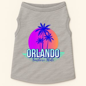 Orlando Retro Palm Trees Sunshine State Doggie Tank