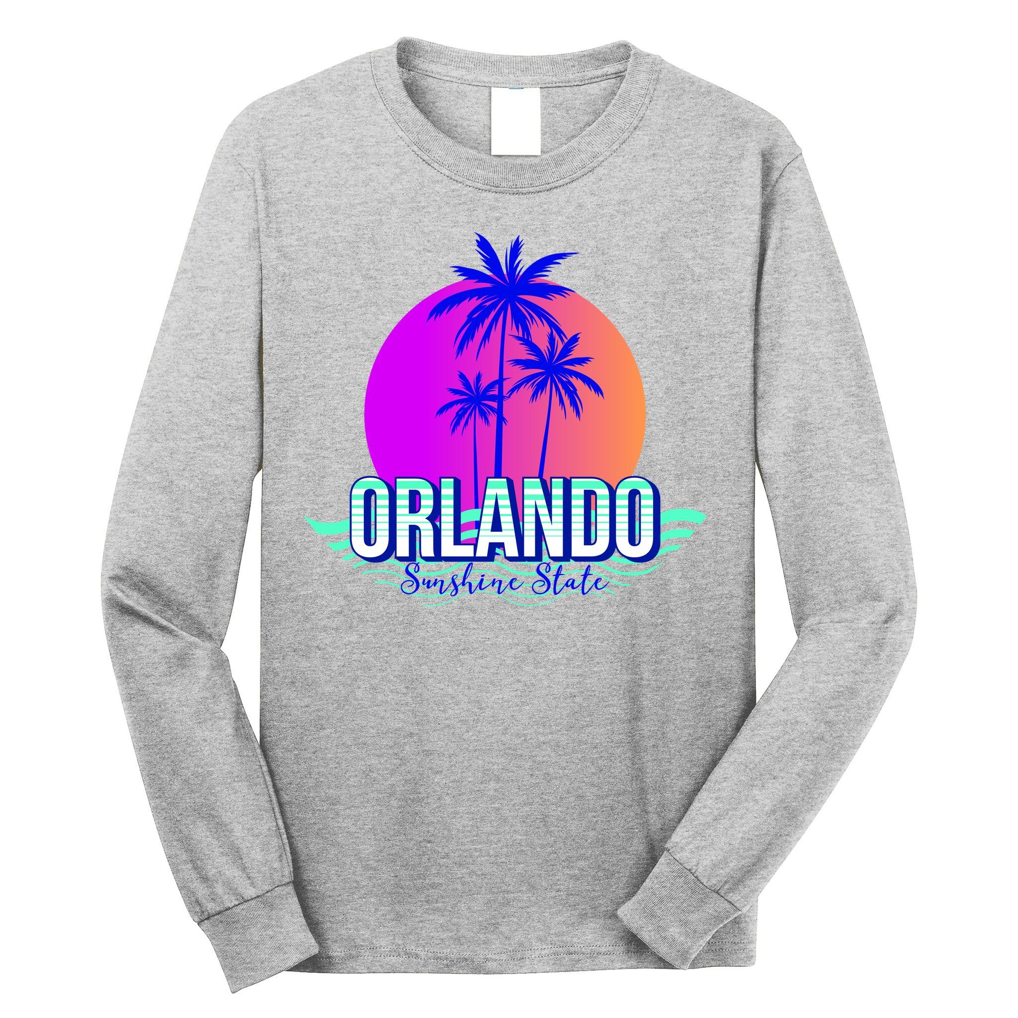 Orlando Retro Palm Trees Sunshine State Long Sleeve Shirt