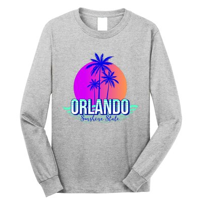 Orlando Retro Palm Trees Sunshine State Long Sleeve Shirt