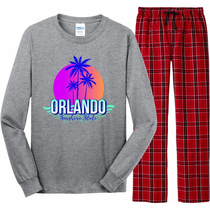 Orlando Retro Palm Trees Sunshine State Long Sleeve Pajama Set