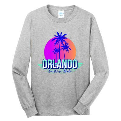 Orlando Retro Palm Trees Sunshine State Tall Long Sleeve T-Shirt