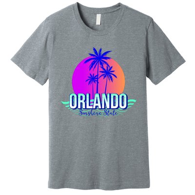 Orlando Retro Palm Trees Sunshine State Premium T-Shirt