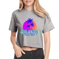 Orlando Retro Palm Trees Sunshine State Women's Crop Top Tee