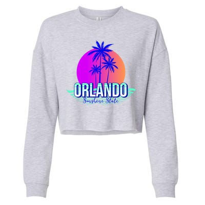 Orlando Retro Palm Trees Sunshine State Cropped Pullover Crew