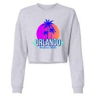 Orlando Retro Palm Trees Sunshine State Cropped Pullover Crew